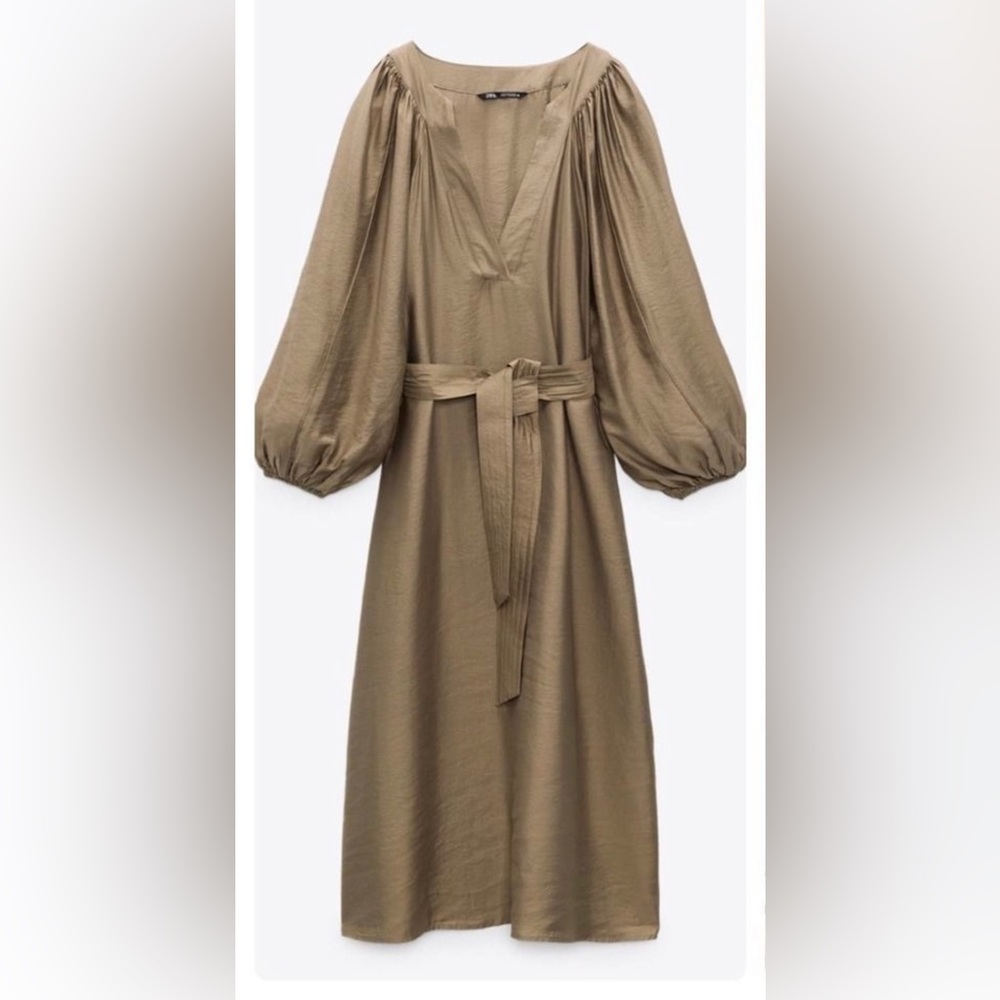 Zara midi puff sleeve dress